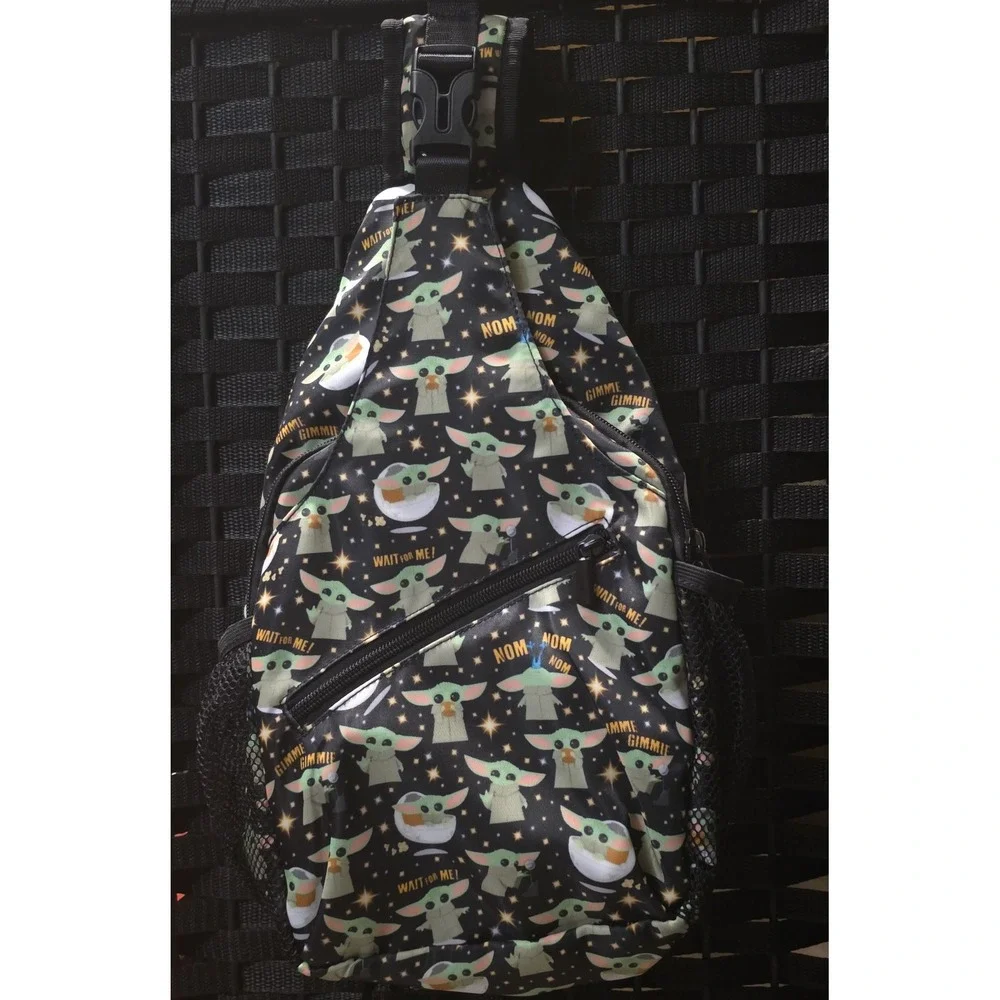 Grogu Baby Yoda Crossbody Sling Backpack Star Wars The Mandalorian Unique Custom